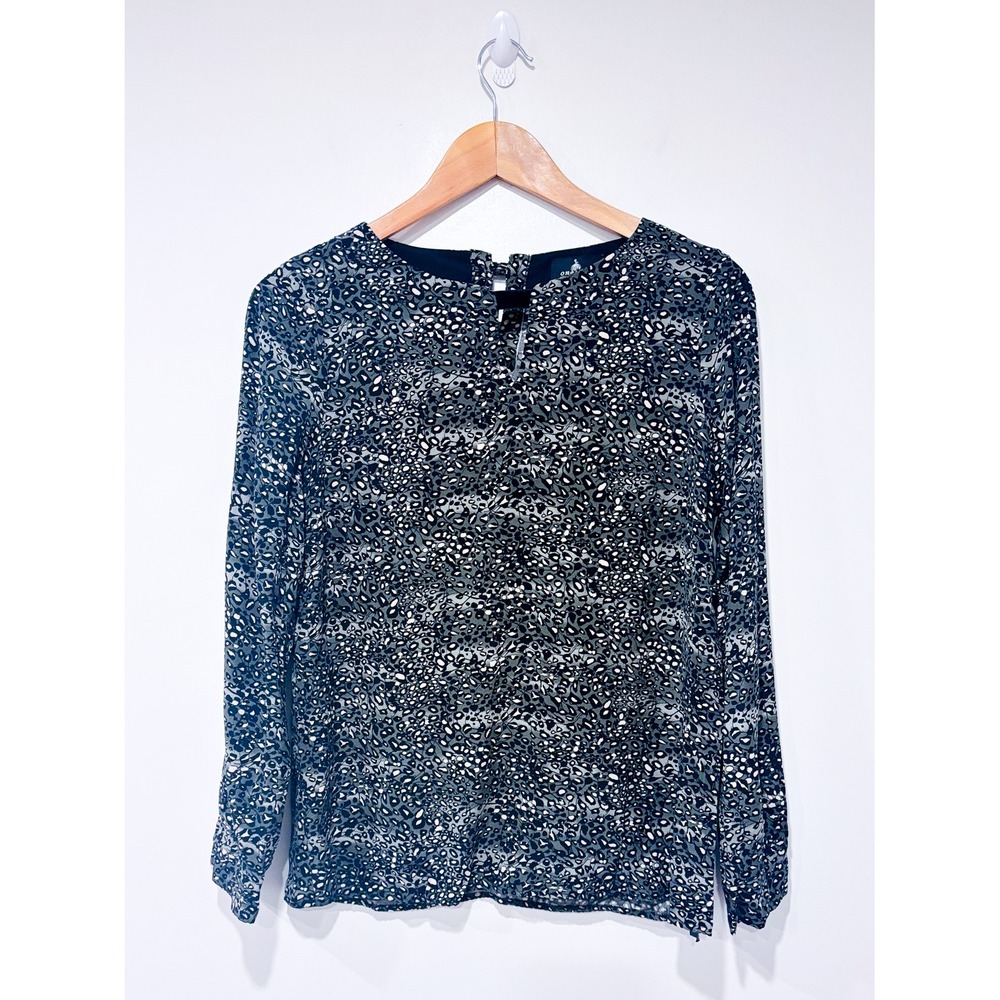 ONE STEP Green printed blouse | Lightweight European Chic | Size 8